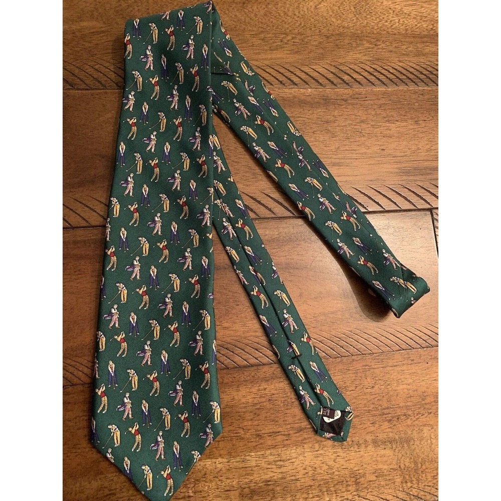 Vintage Golf Tie Crooks & Creed London All Silk ~57” RARE W Original Price Tag